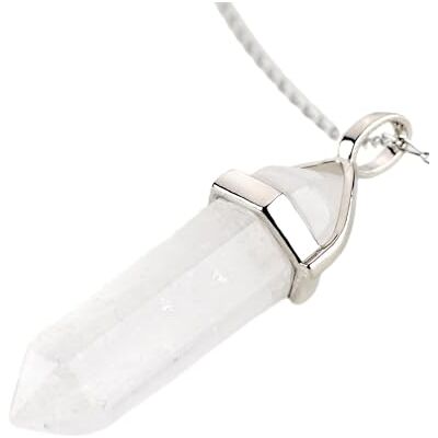 LAVISA Obelisk Halsketting, luxe edelsteen-halsketting, hanger, heldere kleuren, rozenkwarts, amethist, ketting 55 + 5 cm, Steen LAVISA Obelisk Halsketting, luxe edelsteen-halsketting, hanger, heldere kleuren, rozenkwarts, amethist, ketting 55 + 5 cm, Steen