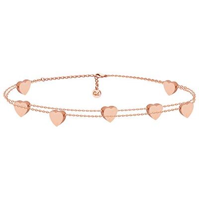 GD GOOD.designs Hartjesarmband voor dames, armband voor getuige met filigraan hartjes, verstelbaar, vriendschapsarmband in goud, zilver, roségoud, 15 centimeters, Roestvrij staal, zonder steen GD GOOD.designs Hartjesarmband voor dames, armband voor getuige met filigraan hartjes, verstelbaar, vriendschapsarmband in goud, zilver, roségoud, 15 centimeters, Roestvrij staal, zonder steen