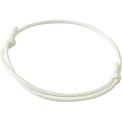 ZENSE Fijne witte herenarmband van gewaxt touw verstelbaar ZB0362 ZENSE Fijne witte herenarmband van gewaxt touw verstelbaar ZB0362