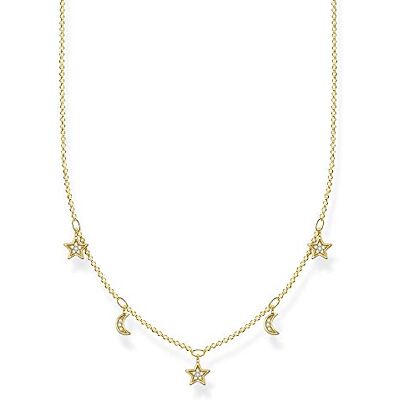 Thomas Sabo Damesketting van 925 sterling zilver met maan en sterren, lengte 40-45 cm, 45 cm, sterling zilver, exclusief artikel, Sterling Zilver, Niet van toepassing Thomas Sabo Damesketting van 925 sterling zilver met maan en sterren, lengte 40-45 cm, 45 cm, sterling zilver, exclusief artikel, Sterling Zilver, Niet van toepassing