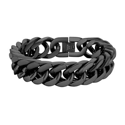 PROSTEEL Herenarmband, 19 cm/21 cm/23 cm, roestvrij staal/goud verguld/zwart grofmazige armband 8 mm/12 mm/17 mm breed, rapperstijl., Niet-kostbaar metaal, Geen edelsteen PROSTEEL Herenarmband, 19 cm/21 cm/23 cm, roestvrij staal/goud verguld/zwart grofmazige armband 8 mm/12 mm/17 mm breed, rapperstijl., Niet-kostbaar metaal, Geen edelsteen