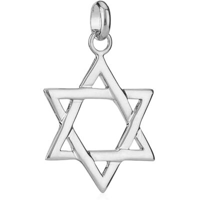 NKlaus David ster 925 massief zilveren hanger gerhodineerd zesram charm ketting 20x20mm 5065 NKlaus David ster 925 massief zilveren hanger gerhodineerd zesram charm ketting 20x20mm 5065
