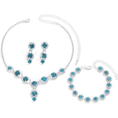 TTPSRY Sieradenset voor dames, met halsketting, armband en oorbellen, verstelbaar cadeau, Koper TTPSRY Sieradenset voor dames, met halsketting, armband en oorbellen, verstelbaar cadeau, Koper