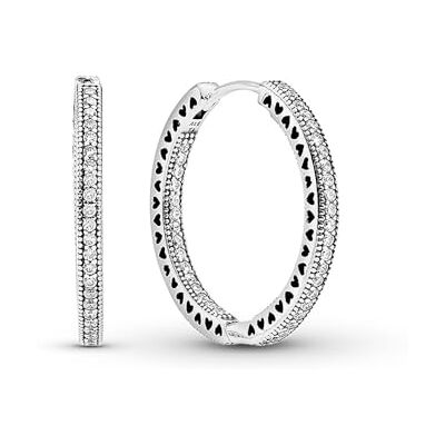 PANDORA Oorbellen creolen voor dames – zirkonia – 296319CZ – 24,4 mm – zilver – zirkonia, 24,4mm PANDORA Oorbellen creolen voor dames – zirkonia – 296319CZ – 24,4 mm – zilver – zirkonia, 24,4mm