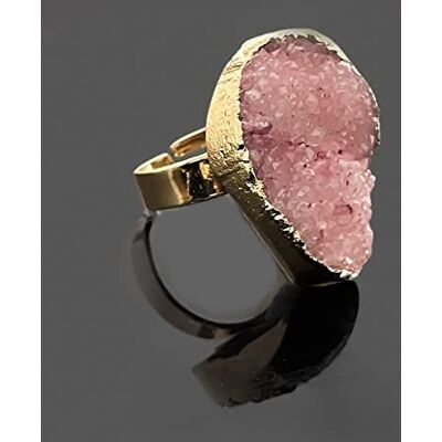HGJH Verstelbare damesringen modieuze onregelmatige natuurstenen ringen voor vrouwen cadeau voor feestjes gepersonaliseerde sieraden met elegante roze ring HGJH Verstelbare damesringen modieuze onregelmatige natuurstenen ringen voor vrouwen cadeau voor feestjes gepersonaliseerde sieraden met elegante roze ring