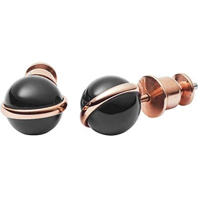 Skagen Roségoudkleurige en Onyx Oorknopjes Skagen Roségoudkleurige en Onyx Oorknopjes