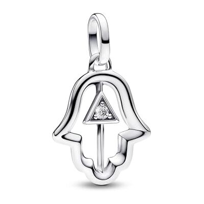 PANDORA ME Hand de Fatima Medaillon-bedel van sterling zilver met zirkonia, compatibel met ME en Moments armbanden, 793411C01 PANDORA ME Hand de Fatima Medaillon-bedel van sterling zilver met zirkonia, compatibel met ME en Moments armbanden, 793411C01