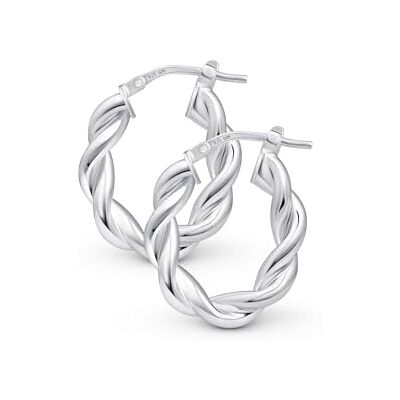 Amberta 925 sterling zilveren gedraaide creolen voor dames Zilveren creolen voor dames: 18 mm gedraaide ovale creolen oorbellen Amberta 925 sterling zilveren gedraaide creolen voor dames Zilveren creolen voor dames: 18 mm gedraaide ovale creolen oorbellen