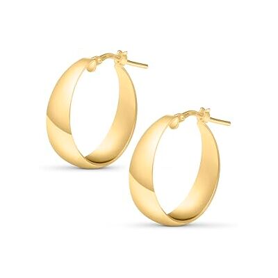 Amberta Dikke creolen van 925 sterling zilver voor dames, Sterling zilver Amberta Dikke creolen van 925 sterling zilver voor dames, Sterling zilver