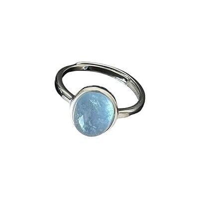 WLLDDDIU Natuurlijke aquamarijn ring met verstelbare zilveren kristallen bol voor vrouwen Reiki open stenen ring voor vrouwen meisjes mannen WLLDDDIU Natuurlijke aquamarijn ring met verstelbare zilveren kristallen bol voor vrouwen Reiki open stenen ring voor vrouwen meisjes mannen