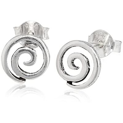 NKlaus Fibonacci 12923 oorbellen spiraal 925 sterling zilver 7mm, sterling zilver NKlaus Fibonacci 12923 oorbellen spiraal 925 sterling zilver 7mm, sterling zilver