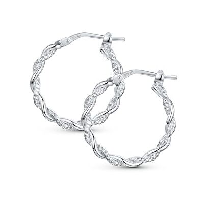 Amberta 925 sterling zilveren gedraaide creolen voor dames Zilveren creolen voor dames: 925 zilveren creolen 20 mm gedraaid Amberta 925 sterling zilveren gedraaide creolen voor dames Zilveren creolen voor dames: 925 zilveren creolen 20 mm gedraaid