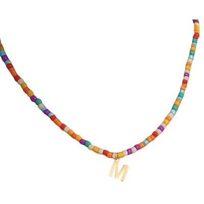 KOSLEOW Halsketting met maagdenpalm, personaliseerbaar, met letter, halsketting, initiaal, goud, voor dames en meisjes, cadeau voor 18 jaar, meisjes, sieraden van roestvrij staal, Boheemse stijl KOSLEOW Halsketting met maagdenpalm, personaliseerbaar, met letter, halsketting, initiaal, goud, voor dames en meisjes, cadeau voor 18 jaar, meisjes, sieraden van roestvrij staal, Boheemse stijl