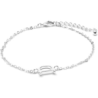 LUXENTER Alfabet armband zilver afgewerkt letter D, Talla única, metaal, zonder edelsteen LUXENTER Alfabet armband zilver afgewerkt letter D, Talla única, metaal, zonder edelsteen