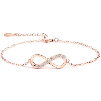 zooting Dames Armband Rose Gold Cubic Zirconia 925 Sterling Zilveren Sieraden Voor Vrouwen Meisje Oneindigheid Symbool Oneindigheid Liefde Armbanden Armband Cadeau voor Verjaardag Kerstmis Valentijnsdag zooting Dames Armband Rose Gold Cubic Zirconia 925 Sterling Zilveren Sieraden Voor Vrouwen Meisje Oneindigheid Symbool Oneindigheid Liefde Armbanden Armband Cadeau voor Verjaardag Kerstmis Valentijnsdag