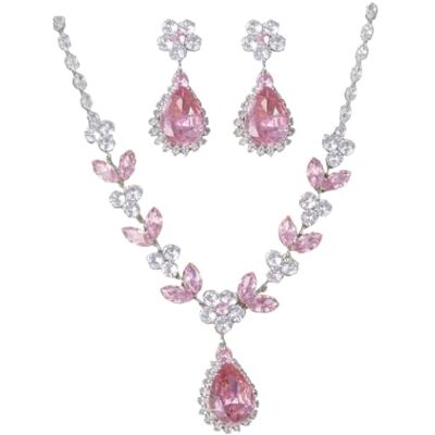 AOWVUTS Dames bruiloft sieradensets bruidsmeisje kubieke waterdruppel zirkonia glamour ketting oorbellen hanger sieraden set verloving bruid cadeau sieraden, Eén maat, Zirkonia, Zirkonia AOWVUTS Dames bruiloft sieradensets bruidsmeisje kubieke waterdruppel zirkonia glamour ketting oorbellen hanger sieraden set verloving bruid cadeau sieraden, Eén maat, Zirkonia, Zirkonia