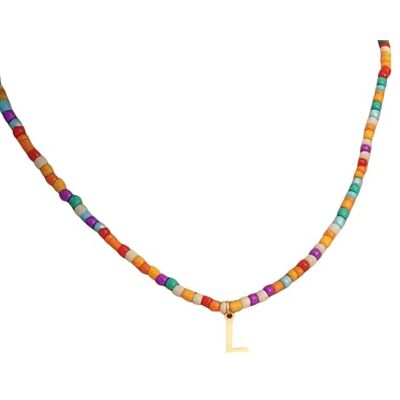 KOSLEOW Halsketting met maagdenpalm, personaliseerbaar, met letter, halsketting, initiaal, goud, voor dames en meisjes, cadeau voor 18 jaar, meisjes, sieraden van roestvrij staal, Boheemse stijl KOSLEOW Halsketting met maagdenpalm, personaliseerbaar, met letter, halsketting, initiaal, goud, voor dames en meisjes, cadeau voor 18 jaar, meisjes, sieraden van roestvrij staal, Boheemse stijl