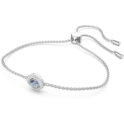 Swarovski Angelic Square damesarmband, blauw middenstuk, heldere kristallen en gerhodineerd metaal Swarovski Angelic Square damesarmband, blauw middenstuk, heldere kristallen en gerhodineerd metaal