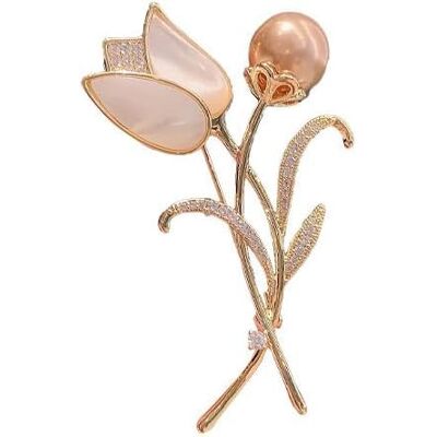 xutao Schelp Parel Tulp Bloem Broche Kristal Parel Bloem Blad Reversspeld Vrouwen Meisjes Strass Sieraden Badge Tulp Bloem Boeket Broche Broche Vrouwen Kleding Accessoires Cadeau, Metaal xutao Schelp Parel Tulp Bloem Broche Kristal Parel Bloem Blad Reversspeld Vrouwen Meisjes Strass Sieraden Badge Tulp Bloem Boeket Broche Broche Vrouwen Kleding Accessoires Cadeau, Metaal