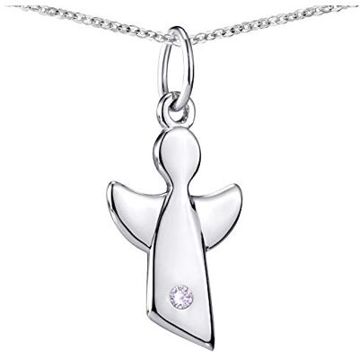 MATERIA by Matthias Wagner Materia Engelhanger voor kinderen, met geboortestenen, 925 sterling zilver, met ketting van 36-40 cm, cadeau voor geboorte en doop in etui, sterling zilver, kubische zirkonia, Sterling Zilver, MATERIA by Matthias Wagner Materia Engelhanger voor kinderen, met geboortestenen, 925 sterling zilver, met ketting van 36-40 cm, cadeau voor geboorte en doop in etui, sterling zilver, kubische zirkonia, Sterling Zilver,