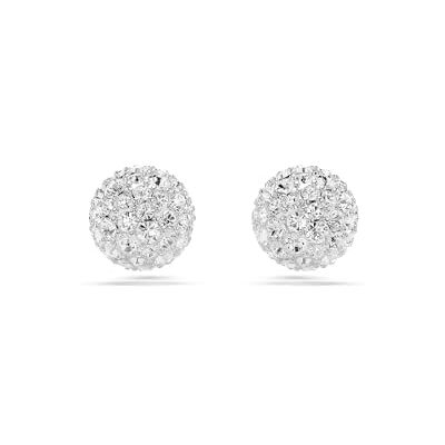 Swarovski Dextera Oorbellen met bol, gerhodineerd met witte kristallen, 0,6 x 0,6 cm, 0,6 cm x 0,6 cm, kristal, kristal Swarovski Dextera Oorbellen met bol, gerhodineerd met witte kristallen, 0,6 x 0,6 cm, 0,6 cm x 0,6 cm, kristal, kristal