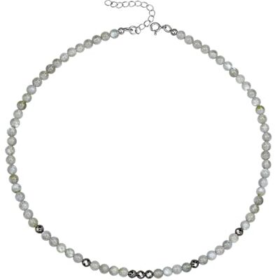 Unique Halsketting met echte edelstenen, 38 cm, kort, chakra, kralen, rond, diameter 4 mm, parelketting Unique Halsketting met echte edelstenen, 38 cm, kort, chakra, kralen, rond, diameter 4 mm, parelketting