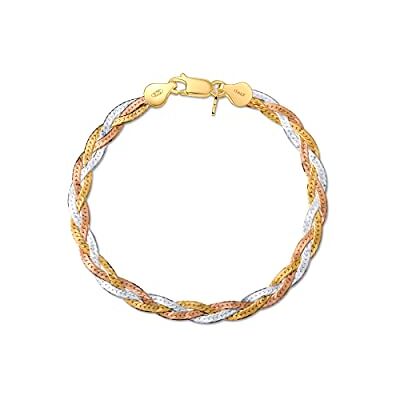 Amberta Vrouwen Halskettingen van 925 Sterling Zilver Herringbone Mesh Lengte 19 cm: Veelkleurig Amberta Vrouwen Halskettingen van 925 Sterling Zilver Herringbone Mesh Lengte 19 cm: Veelkleurig
