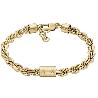 Giorgio Armani Exchange Armani Exchange AXG0124710 Herenarmband, roestvrij staal, goudkleurig, honinggoud Giorgio Armani Exchange Armani Exchange AXG0124710 Herenarmband, roestvrij staal, goudkleurig, honinggoud