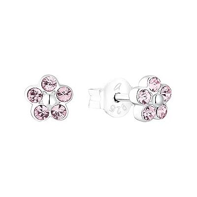 amor Oorstekers van 925 sterling zilver voor meisjes en kinderen, met synthetische zirkonia, vlinder, geleverd in een sieradengeschenkdoos., Metaal, Kristal amor Oorstekers van 925 sterling zilver voor meisjes en kinderen, met synthetische zirkonia, vlinder, geleverd in een sieradengeschenkdoos., Metaal, Kristal
