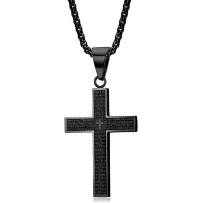 Tsathoggua Halsketting met kruishanger voor dames en heren, hanger in de vorm van een kruis met 3 mm brede titanium-stalen ketting, 60 cm lang, klassiek en veelzijdig, Roestvrij staal Tsathoggua Halsketting met kruishanger voor dames en heren, hanger in de vorm van een kruis met 3 mm brede titanium-stalen ketting, 60 cm lang, klassiek en veelzijdig, Roestvrij staal