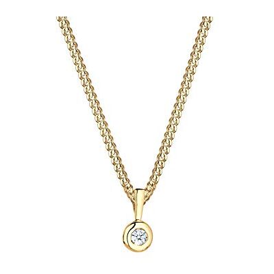 DIAMORE Elli Diamonds 925 sterling zilveren ronde damesketting, 45, sterling zilver, diamant DIAMORE Elli Diamonds 925 sterling zilveren ronde damesketting, 45, sterling zilver, diamant