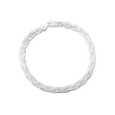 Amberta Vrouwen Halskettingen van 925 Sterling Zilver Herringbone Mesh Lengte 19 cm: Zilver Amberta Vrouwen Halskettingen van 925 Sterling Zilver Herringbone Mesh Lengte 19 cm: Zilver