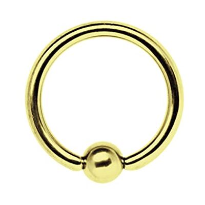 Modern Nature Piercing-Schmuck Intim sieraden piercing BCR 18k PVD staal hard verguld 1,2 x 7 mm met 3 mm kogel Modern Nature Piercing-Schmuck Intim sieraden piercing BCR 18k PVD staal hard verguld 1,2 x 7 mm met 3 mm kogel