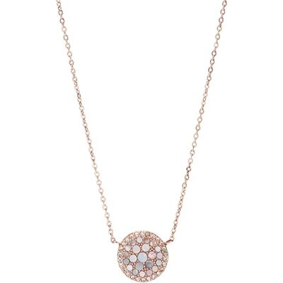 Fossil Halsketting voor dames, 40,6 cm lang, 5,1 cm verlenging, roze, roségoud, parelmoer, roestvrij staal, JF01740791 Fossil Halsketting voor dames, 40,6 cm lang, 5,1 cm verlenging, roze, roségoud, parelmoer, roestvrij staal, JF01740791