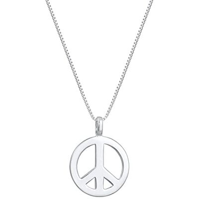 Kuzzoi Exclusieve gepolijste herenhalsketting met vrede hanger (18 mm) in hippie-look, massieve ketting voor heren of vrienden, Venetiaanse ketting van 925 sterling zilver, lengte 60 cm, Roestvrij Kuzzoi Exclusieve gepolijste herenhalsketting met vrede hanger (18 mm) in hippie-look, massieve ketting voor heren of vrienden, Venetiaanse ketting van 925 sterling zilver, lengte 60 cm, Roestvrij