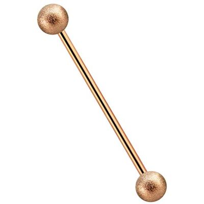 Modern Nature Piercing-Schmuck Industriële piercing intieme piercing oor 316L staal oor 1,2 mm roségoud met bolletjes diamantlook, 316 l Modern Nature Piercing-Schmuck Industriële piercing intieme piercing oor 316L staal oor 1,2 mm roségoud met bolletjes diamantlook, 316 l