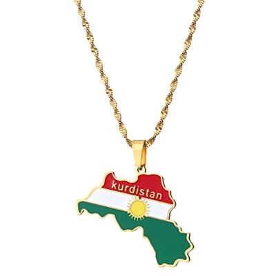 WDBUN Halsketting hanger sieraden Koerdistan kaarten vlag hanger ketting unisex sieraden voor vrouwen mannen mode kerst verjaardag datum cadeau WDBUN Halsketting hanger sieraden Koerdistan kaarten vlag hanger ketting unisex sieraden voor vrouwen mannen mode kerst verjaardag datum cadeau