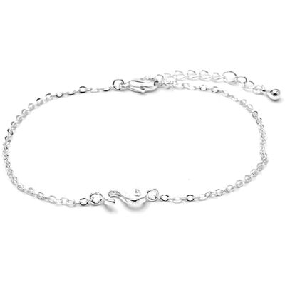 LUXENTER Alfabetarmband zilveren afwerking letter S, Talla única, metaal, zonder edelsteen LUXENTER Alfabetarmband zilveren afwerking letter S, Talla única, metaal, zonder edelsteen