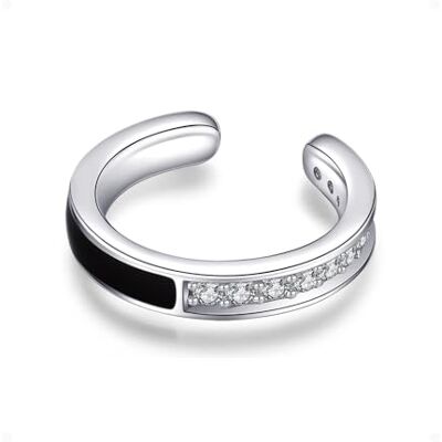 immobird Oorclips, ongeboord, nep piercing, 925 zilver, oorbel, kraakbeen, verstelbaar, oormanchet, zwart, uniseks, Sterling zilver, Zirkoon immobird Oorclips, ongeboord, nep piercing, 925 zilver, oorbel, kraakbeen, verstelbaar, oormanchet, zwart, uniseks, Sterling zilver, Zirkoon