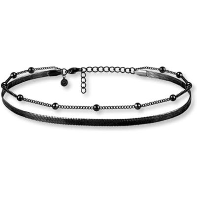 GD GOOD.designs EST. 2015 Enkelbandje voor dames, enkelbandje met meerdere lagen, verstelbaar, slangenketting, voetsieraden in goud, zilver, roségoud, waterdicht, Roestvrij staal GD GOOD.designs EST. 2015 Enkelbandje voor dames, enkelbandje met meerdere lagen, verstelbaar, slangenketting, voetsieraden in goud, zilver, roségoud, waterdicht, Roestvrij staal