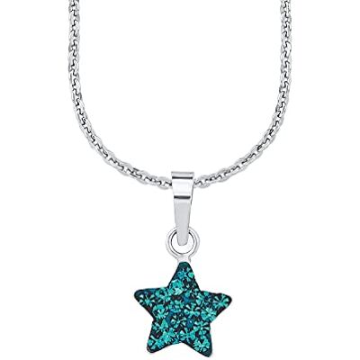 amor Ketting met hanger, halsketting met kristalglas, 35 + 3 cm, turquoise, ster, levering in een geschenkdoos van sieraden, 9294541, kristal, Kristal amor Ketting met hanger, halsketting met kristalglas, 35 + 3 cm, turquoise, ster, levering in een geschenkdoos van sieraden, 9294541, kristal, Kristal