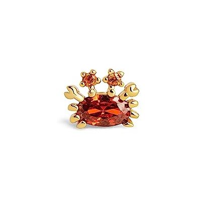 SINGULARU Unieke Zeekrab Oorbel 925 Sterling Zilver met 18K Goud Plated Drukknop Sluiting Sieraden voor Vrouwen SINGULARU Unieke Zeekrab Oorbel 925 Sterling Zilver met 18K Goud Plated Drukknop Sluiting Sieraden voor Vrouwen