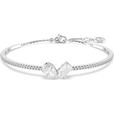Swarovski Mesmera armband, verschillende maten, wit, gerhodineerd metaal Swarovski Mesmera armband, verschillende maten, wit, gerhodineerd metaal