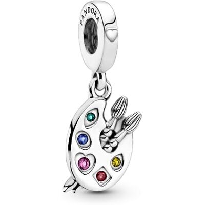 PANDORA Passions Charm tijdens Kunstenaarspalet in sterling zilver met rode zirkonia en roze, geel, groen en blauw kristal PANDORA Passions Charm tijdens Kunstenaarspalet in sterling zilver met rode zirkonia en roze, geel, groen en blauw kristal