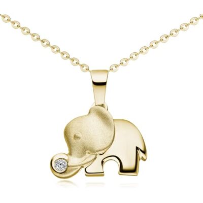 MATERIA by Matthias Wagner Materia KA-379 Hanger met ketting van 925 zilver, met Afrikaanse dierenhanger, verguld, voor dames en meisjes, Sterling Zilver Kubieke Zirkonia MATERIA by Matthias Wagner Materia KA-379 Hanger met ketting van 925 zilver, met Afrikaanse dierenhanger, verguld, voor dames en meisjes, Sterling Zilver Kubieke Zirkonia