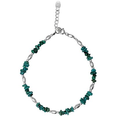 81stgeneration 925 sterling zilveren armband voor dames met natuurlijke turquoise kralen in boho-stijl, 16 + 2 cm, sterling zilver, turquoise, Sterling zilveren steen, Turkoois 81stgeneration 925 sterling zilveren armband voor dames met natuurlijke turquoise kralen in boho-stijl, 16 + 2 cm, sterling zilver, turquoise, Sterling zilveren steen, Turkoois