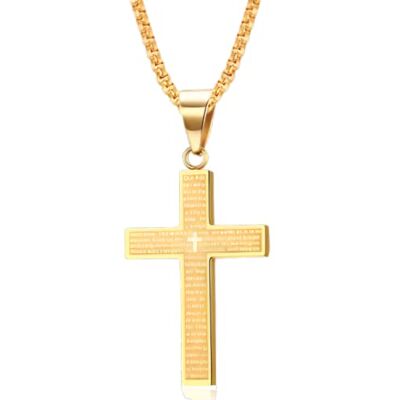 Tsathoggua Halsketting met kruishanger voor dames en heren, hanger in de vorm van een kruis met 3 mm brede titanium-stalen ketting, 60 cm lang, klassiek en veelzijdig, Roestvrij staal Tsathoggua Halsketting met kruishanger voor dames en heren, hanger in de vorm van een kruis met 3 mm brede titanium-stalen ketting, 60 cm lang, klassiek en veelzijdig, Roestvrij staal