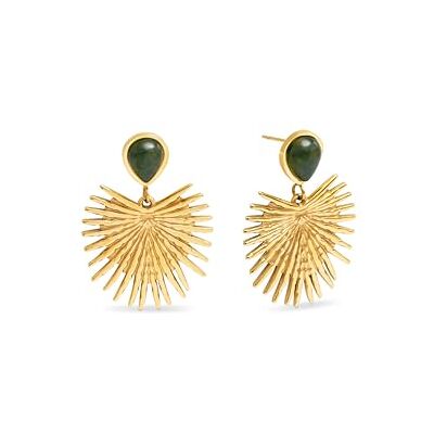 SINGULARU Paarse, groene of Catalina blauwe oorbellen. Staal met 18-karaats verguld en natuursteen. Sieraden voor dames. SINGULARU Paarse, groene of Catalina blauwe oorbellen. Staal met 18-karaats verguld en natuursteen. Sieraden voor dames.