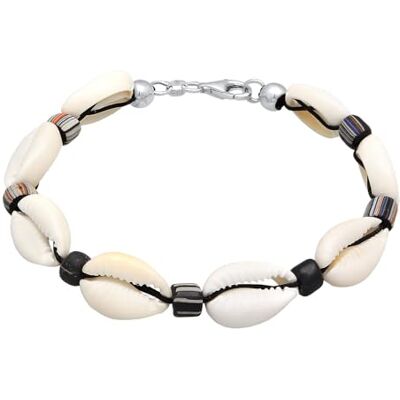 Kuzzoi Boeddha Surferarmband voor heren met natuurlijke Kauri schelp Strandstijl, heren en dames, lengte 19 cm Kuzzoi Boeddha Surferarmband voor heren met natuurlijke Kauri schelp Strandstijl, heren en dames, lengte 19 cm