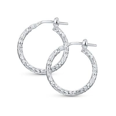 Amberta 925 sterling zilveren gedraaide creolen voor dames zilveren creolen voor dames, Sterling zilver Amberta 925 sterling zilveren gedraaide creolen voor dames zilveren creolen voor dames, Sterling zilver
